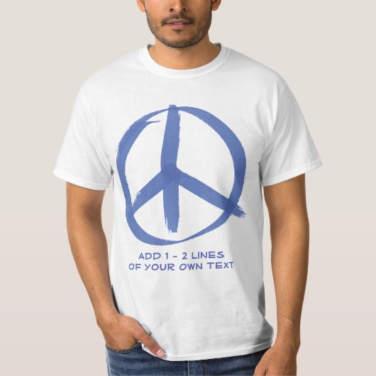 青い平和サイン Tシャツ (正面)