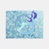 青い平和 フリースブランケット (正面(横))