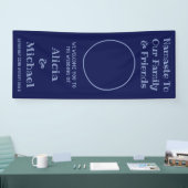 青い幸せなカップルの名前と写真結婚の歓迎 横断幕 (トレードショー)