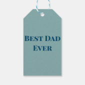 青い幸せな父の日の最高のパパは常に文字名を追加 ギフトタグ (裏面)