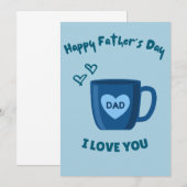 青い幸せな父の日 招待状 (正面/裏面)