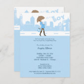 青い幸せの塊　ベイビーシャワーのご招待 招待状 (正面/裏面)