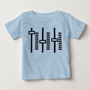 青い幼児DJのDJのベビーの家音楽容積のedm ベビーTシャツ
