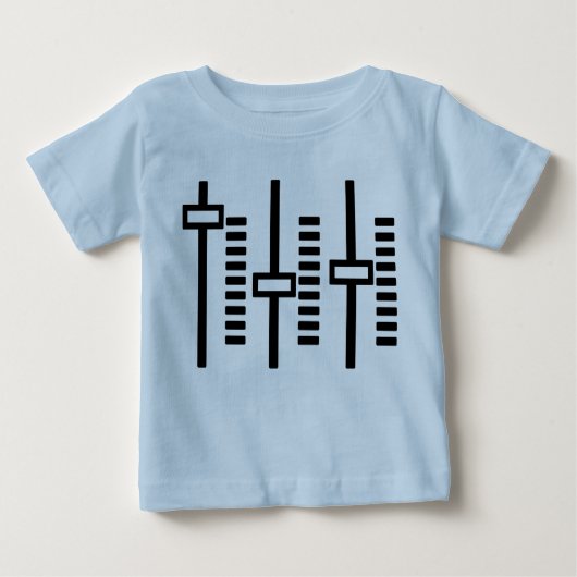 青い幼児DJのDJのベビーの家音楽容積のedm ベビーTシャツ (正面)