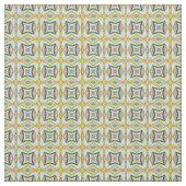 青い幾何タイルパターン ファブリック (見本)