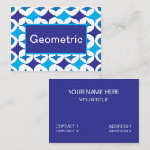 青い幾何モダン図形 名刺 (正面/裏面)
