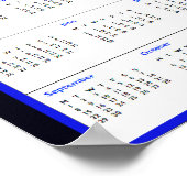 青い幾何学アート2025カレンダーポスター ポスター (角)