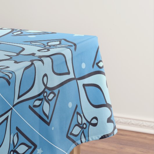 青い幾何学中東模様テーブルクロス テーブルクロス (インサイチュ)