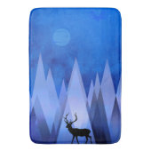 青い幾何学山鹿 バスマット (正面縦)