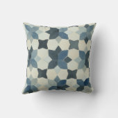 青い幾何学星型タイル枕 クッション (裏面)