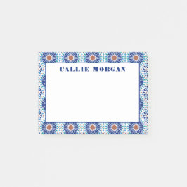 青い幾何学模様のカスタム注記 ポストイット