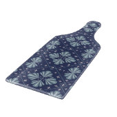 青い幾何学模様のパターン カッティングボード (角)