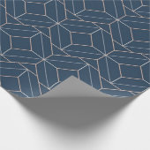 青い幾何学模様のラッピング紙 ラッピングペーパー (角)