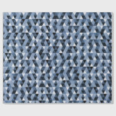 青い幾何学模様のラッピング紙 ラッピングペーパー (フラット)