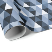青い幾何学模様のラッピング紙 ラッピングペーパー (ロールコーナー)