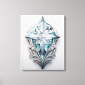 青い幾何学模様の十字形 キャンバスプリント (正面)