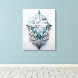 青い幾何学模様の十字形 キャンバスプリント