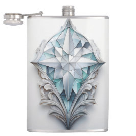 青い幾何学模様の十字形 フラスク