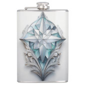 青い幾何学模様の十字形 フラスク (正面)