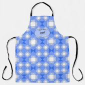 青い幾何学模様の正方形の三角形の名前 エプロン (正面)