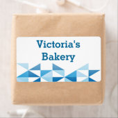 青い幾何学模様パーソナライズされた名ベーキング ラベル (インサイチュ)