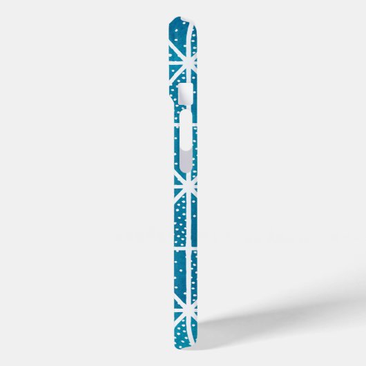 青い幾何学模様モダンの三角形のドット Case-Mate iPhoneケース (裏面 / 左)