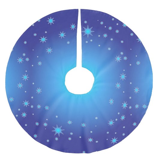 青い幾何学模様 ブラッシュドポリエステルツリースカート (正面)