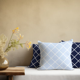 青い幾何学正方形 クッション