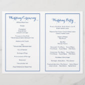 青い幾何学的な三角形モダンの結婚式プログラム (裏面)