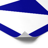 青い幾何学的な三角形 ポスター (角)