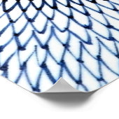 青い幾何学的な抽象芸術 ポスター (角)