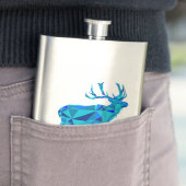 青い幾何学的エルク フラスク (インサイチュ)