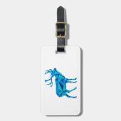 青い幾何学的エルク ラゲッジタグ (正面縦)