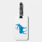 青い幾何学的エルク ラゲッジタグ (裏面縦)