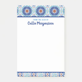 青い幾何学的パターカスタムンのポストイット注記 ポストイット