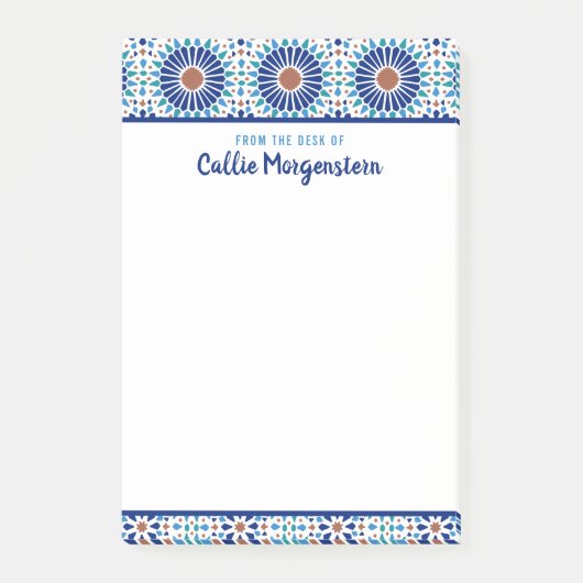 青い幾何学的パターカスタムンのポストイット注記 ポストイット (正面)