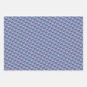 青い幾何学的パターンのラッピング紙 ラッピングペーパーシート (正面)