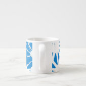 青い幾何学的パターン エスプレッソカップ (裏面)