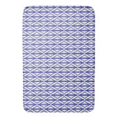 青い幾何学的パターン バスマット (正面縦)