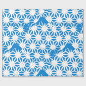 青い幾何学的パターン ラッピングペーパー (フラット)