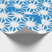 青い幾何学的パターン ラッピングペーパー (角)