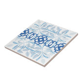 青い幾何学的フローラチノイスリー禅パターン タイル (側面)