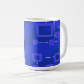 青い幾何学的マグカップ コーヒーマグカップ (正面右)