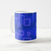 青い幾何学的マグカップ コーヒーマグカップ (正面左)