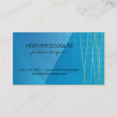 青い幾何学的 |金ゴールド行 名刺 (正面)