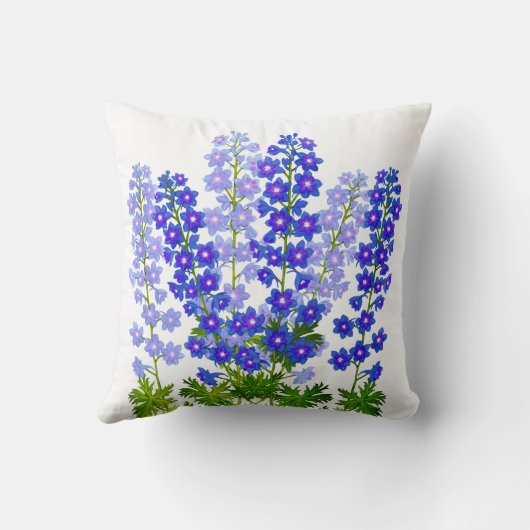 青い庭のヒエンソウによってLarkspurはアメリカMが開花します クッション (裏面)