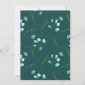 青い庭園の水彩画の茎 ウェディング セーブ・ザ・デート 招待状 (裏面)