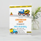 青い建築輸送誕生日 招待状 (スタンド正面)
