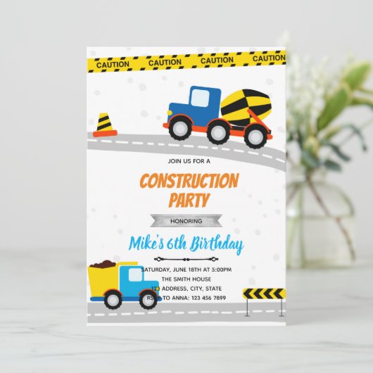 青い建設輸送の誕生日 招待状 (スタンド正面)
