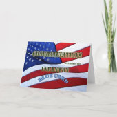 青い式の青のコードを回す卒業 カード (正面)